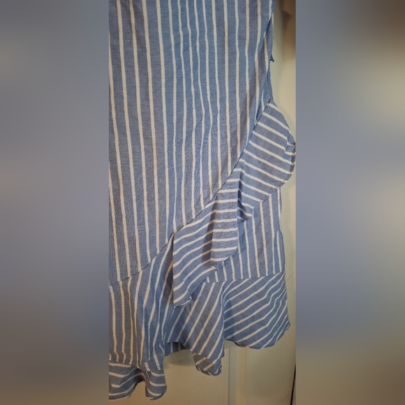 Label Striped Wrap Ruffle Womens Minidress Sz 4 Crusie Formal Summer Church - Picture 9 of 10